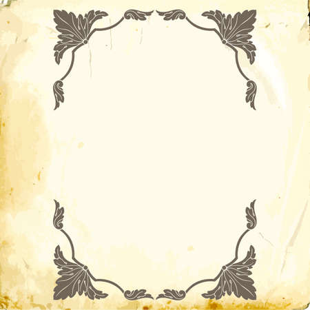 Retro baroque decorations element with flourishes calligraphic ornament. Vintage style design collection for Posters, Placards, Invitations, Banners, Badges and Logotypes.のイラスト素材