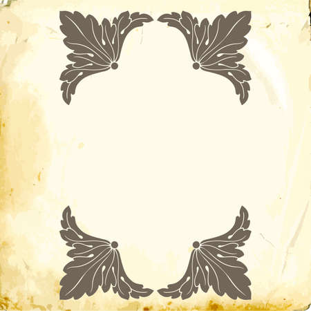 Retro baroque decorations element with flourishes calligraphic ornament. Vintage style design collection for Posters, Placards, Invitations, Banners, Badges and Logotypes.のイラスト素材