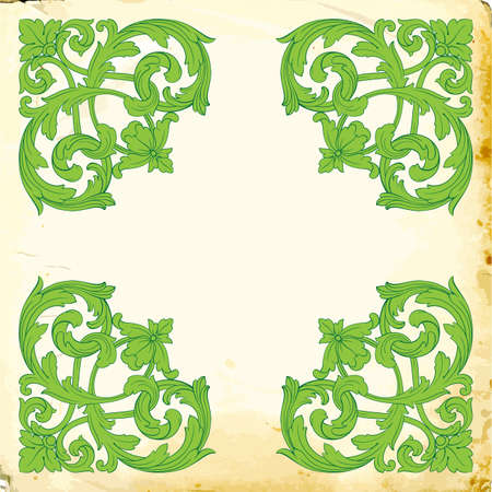 Retro baroque decorations element with flourishes calligraphic ornament. Vintage style design collection for Posters, Placards, Invitations, Banners, Badgesのイラスト素材