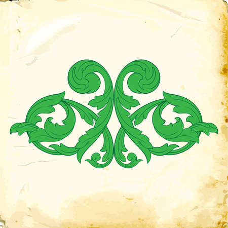 Retro baroque decorations element with flourishes calligraphic ornament. Vintage style design collection for Posters, Placards, Invitations, Banners, Badgesのイラスト素材