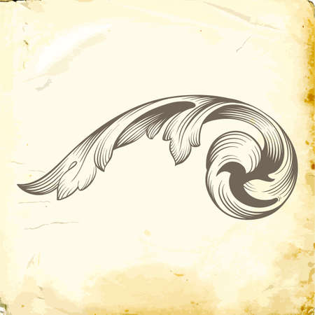 Retro baroque decorations element with flourishes calligraphic ornament. Vintage style design collection for Posters, Placards, Invitations, Banners, Badges.のイラスト素材