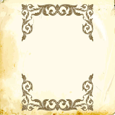 Retro baroque decorations element with flourishes calligraphic ornament. Vintage style design collection for Posters, Placards, Invitations, Banners, Badges and Logotypes.のイラスト素材