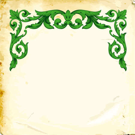 Retro baroque decorations element with flourishes calligraphic ornament. Vintage style design collection for Posters, Placards, Invitations, Banners, Badgesのイラスト素材