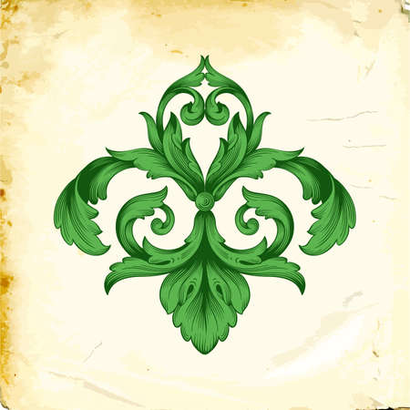 Retro baroque decorations element with flourishes calligraphic ornament.のイラスト素材