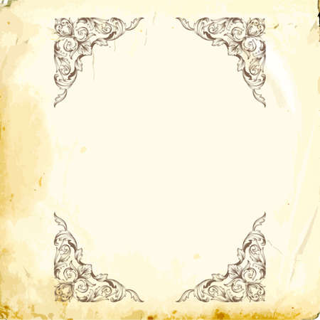 Retro baroque decorations element with flourishes calligraphic ornament.のイラスト素材