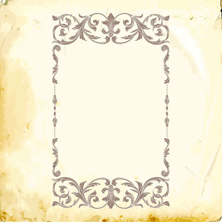 Retro baroque decorations element with flourishes calligraphic ornament. Vintage style design collection for Posters, Placards, Invitations, Banners, Badges and Logotypes.のイラスト素材