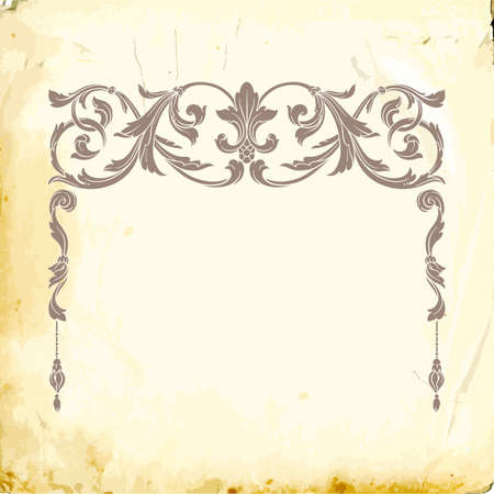 Retro baroque decorations element with flourishes calligraphic ornament. Vintage style design collection for Posters, Placards, Invitations, Banners, Badges and Logotypes.のイラスト素材