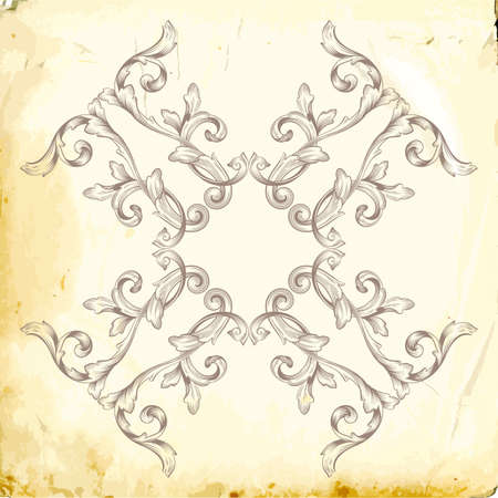 Retro baroque decorations element with flourishes calligraphic ornament.のイラスト素材