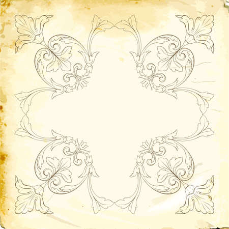 Retro baroque decorations element with flourishes calligraphic ornament. Vintage style design collection for Posters, Placards, Invitations, Banners, Badges and Logotypes.のイラスト素材