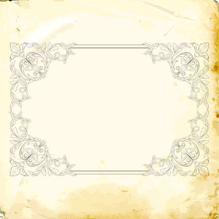 Retro baroque decorations element with flourishes calligraphic ornament. Vintage style design collection for Posters, Placards, Invitations, Banners, Badges and Logotypes.のイラスト素材