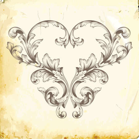 Retro baroque decorations element with flourishes calligraphic ornament. Vintage style design collection for Posters, Placards, Invitations, Banners, Badges and Logotypes.のイラスト素材