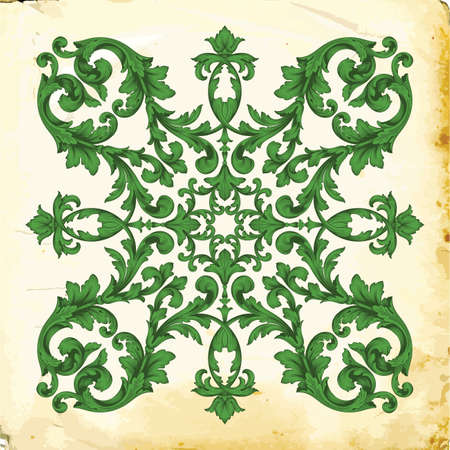 Retro baroque decorations element with flourishes calligraphic ornament. Vintage style design collection for Posters, Placards, Invitations, Banners, Badges and Logotypes.のイラスト素材