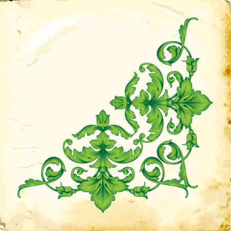 Retro baroque decorations element with flourishes calligraphic ornament. Vintage style design collection for Posters, Placards, Invitations, Banners, Badges and Logotypes.のイラスト素材