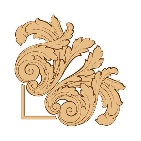 Retro baroque decorations element with flourishes calligraphic ornamentのイラスト素材