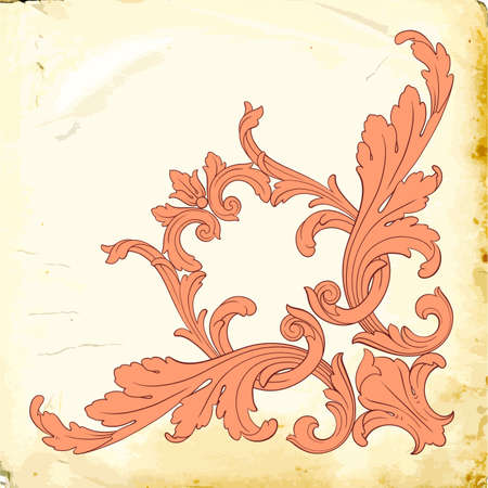 Retro baroque decorations element with flourishes calligraphic ornament. Vintage style design collection for Posters, Placards, Invitations, Banners, Badges and Logotypes.のイラスト素材