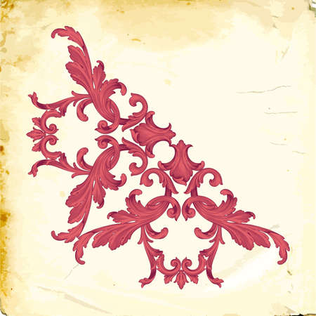 Retro baroque decorations element with flourishes calligraphic ornament. Vintage style design collection for Posters, Placards, Invitations, Banners, Badges and Logotypes.のイラスト素材