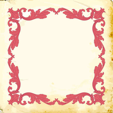 Retro baroque decorations element with flourishes calligraphic ornament. Vintage style design collection for Posters, Placards, Invitations, Banners, Badges and Logotypes.のイラスト素材