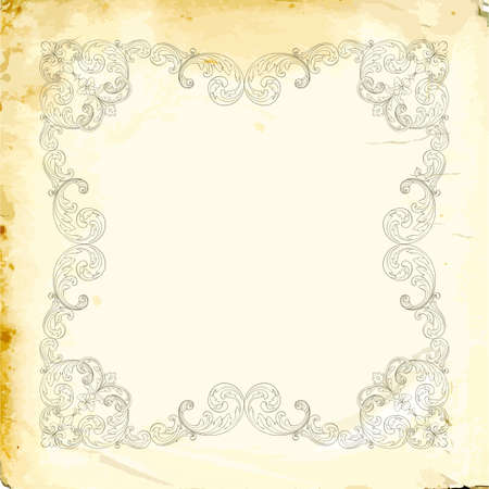 Retro baroque decorations element with flourishes calligraphic ornament. Vintage style design collection for Posters, Placards, Invitations, Banners, Badges .のイラスト素材