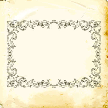 Retro baroque decorations element with flourishes calligraphic ornament. Vintage style design collection for Posters, Placards, Invitations, Banners, Badges and Logotypes.のイラスト素材