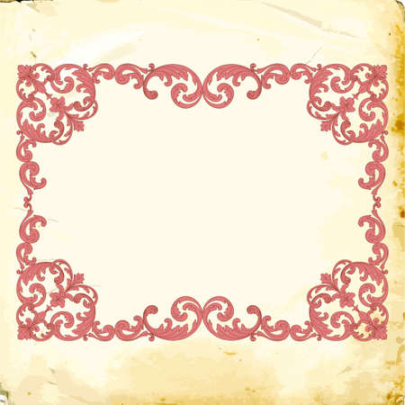 Retro baroque decorations element with flourishes calligraphic ornament. Vintage style design collection for Posters, Placards, Invitations, Banners, Badges and Logotypes.のイラスト素材