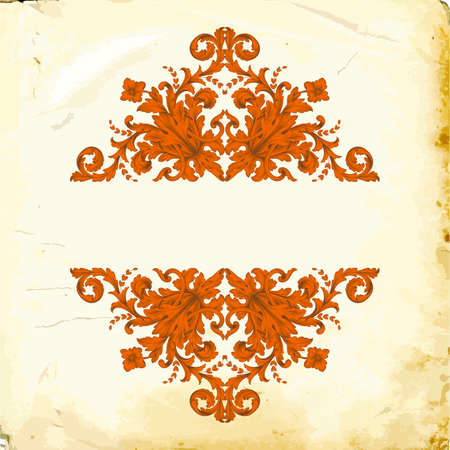 Retro baroque decorations element with flourishes calligraphic ornament. Vintage style design collection for Posters, Placards, Invitations, Banners, Badges and Logotypes.のイラスト素材