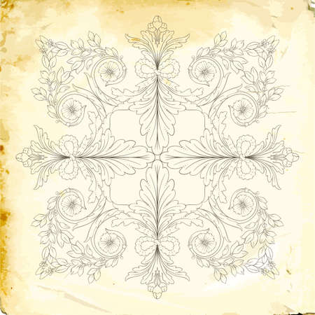 Retro baroque decorations element with flourishes calligraphic ornament. Vintage style design collection for Posters, Placards, Invitations, Banners, Badges and Logotypes.のイラスト素材