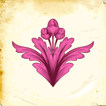 Retro baroque decorations element with flourishes calligraphic ornament. Vintage style design collection for Posters, Placards, Invitations, Banners, Badges and Logotypes.のイラスト素材