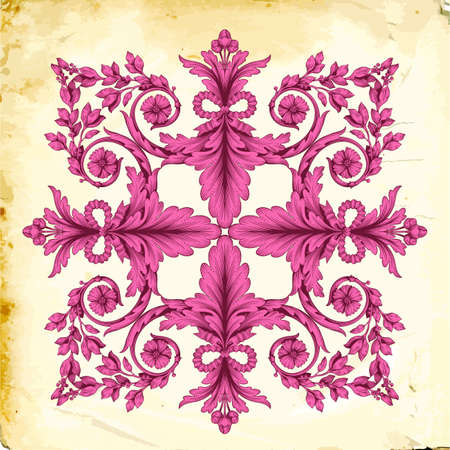 Retro baroque decorations element with flourishes calligraphic ornament. Vintage style design collection for Posters, Placards, Invitations, Banners, Badges and Logotypes.のイラスト素材