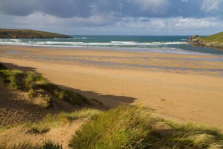 Crantock beach Cornwall England United Kingdom near Newquay and on the South West Coastal Pathの写真素材
