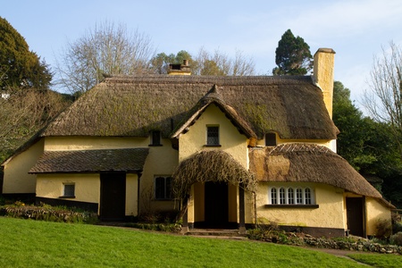 English Thatched Cottage Selworthy Somersetのeditorial素材
