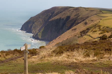 North Devon coast between Ilfracombe and Lynmouth at Ramsey beach and Elwill Bayの写真素材