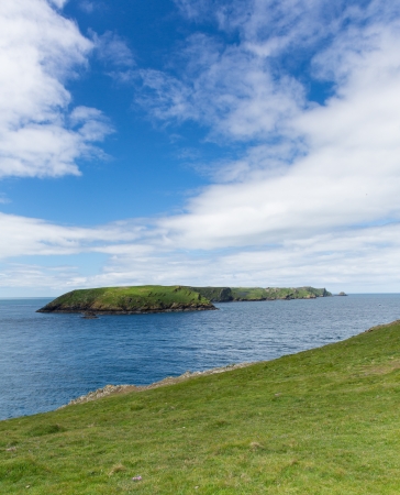 Skomer Island Pembrokeshire West Wales known for Puffins, wildlife and a National Nature Reserve    In Welsh known as Ynys Sgomer の写真素材
