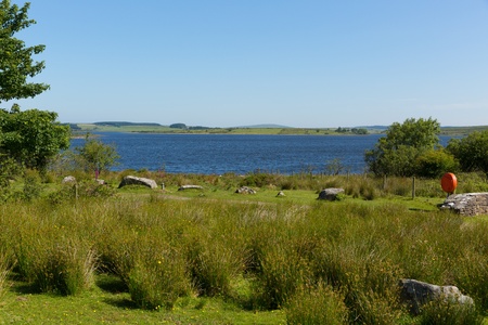 Colliford reservoir Bodmin Moor Cornwall England UKの写真素材