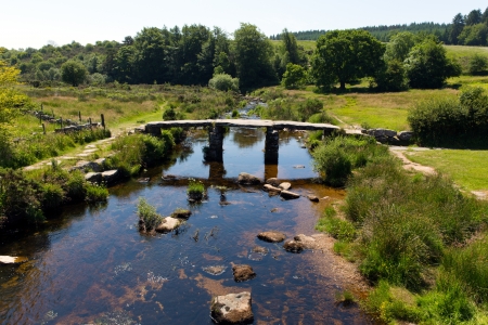 Second bridge at Postbridge Dartmoor National Park Devon England UK    This small village is located between Princetown and Moretonhampsteadの写真素材