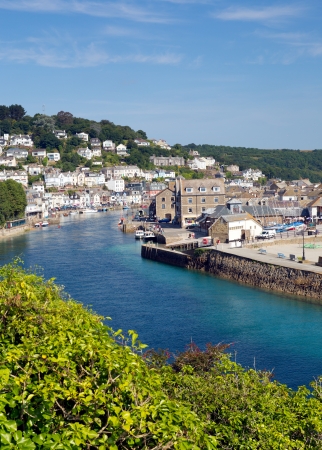 Looe Cornwall with blue sea and sky in this beautiful coast town 