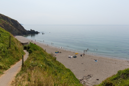 Portwrinkle beach Whitsand Bay near Looe Cornwall England United Kingdomの写真素材