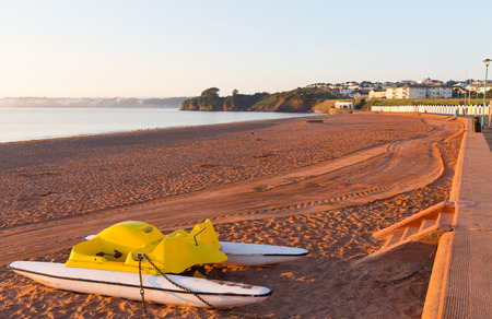 Pedalo on Goodrington beach near Paignton Devon England の写真素材