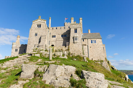 St Michaels Mount Marazion Cornwall England UK medieval castle and church on an island in Mounts Bay のeditorial素材