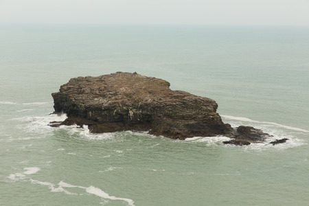 Gull Rock Portreath North Cornwall England UK between St Agnes and Godrevy on the Heritage Coast 