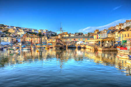 English West Country harbour Brixham Devonのeditorial素材