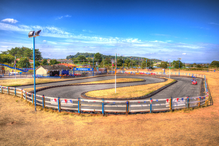 Go kart track in Dawlish warren in colourful HDRのeditorial素材