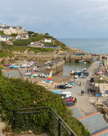 Newquay harbour North Cornwall England UKのeditorial素材