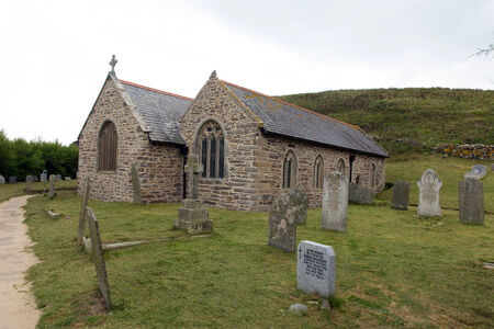 St Winwalloe church Gunwalloe Cornwall uk also known as Church of the Stormsのeditorial素材
