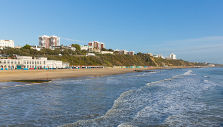 Bournemouth beach Dorset England UK near to Poole known for beautiful sandy beachesの写真素材