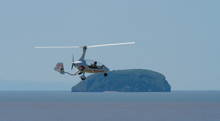 Autogyro and Brean Down island Weston-super-mare air festival Somerset UK