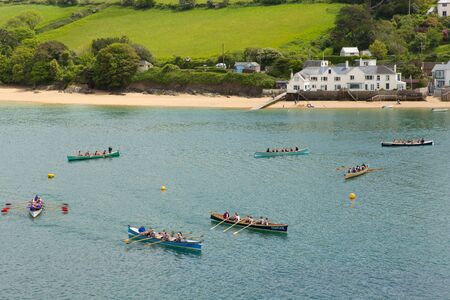 Pilot Gig Racing rowing event at Salcombe Devon on Sunday 31st May 2015のeditorial素材