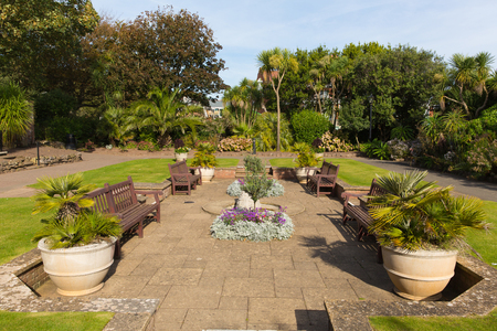 Flower gardens Sidmouth Devon England UK Connaught parkのeditorial素材