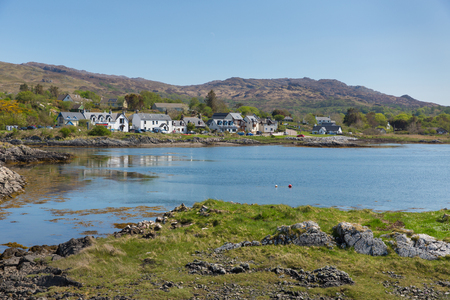 Arisaig Scotland uk south of Mallaig in Scottish Highlands a coastal villageの写真素材