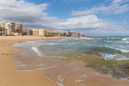 Clear blue sea Torre La Mata Spain on the Costa Blanca north east of Torreviejaの写真素材