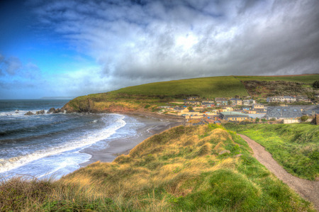 Challaborough South Devon on the south west coast path in colourful HDR
